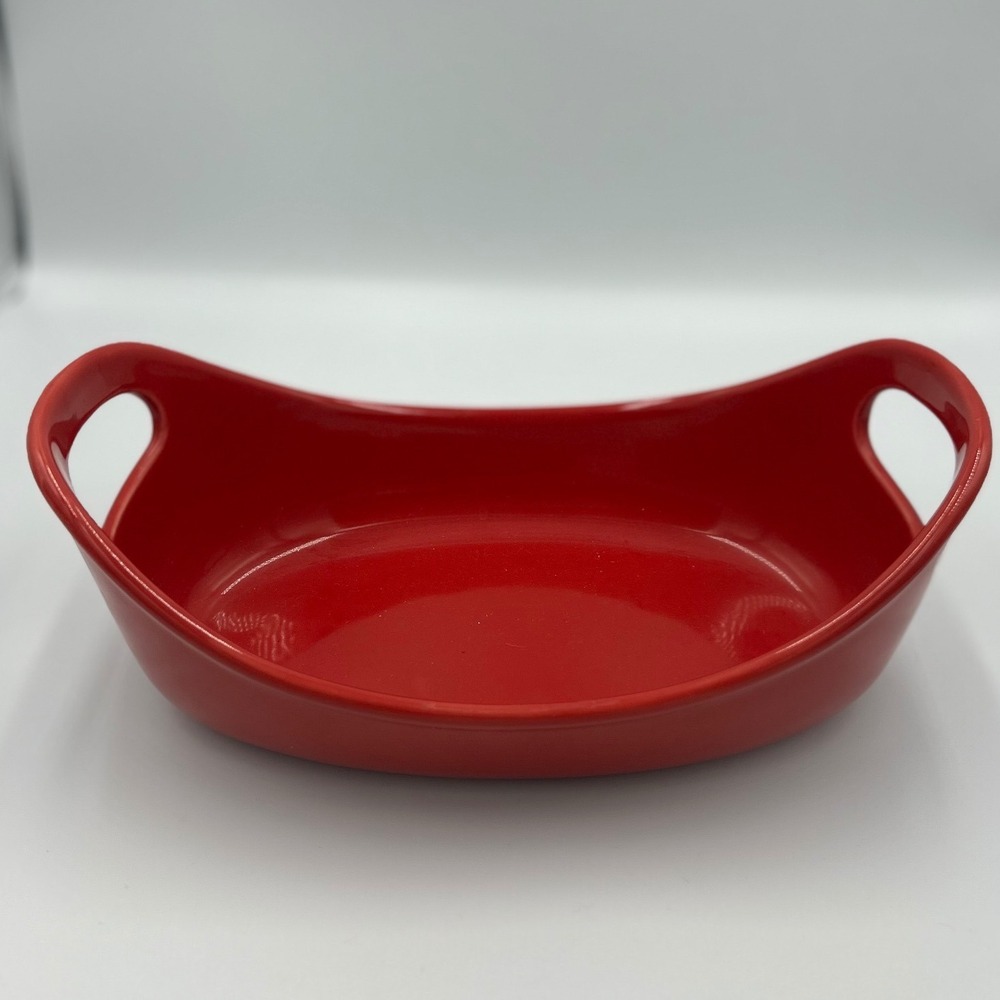 Rachael Ray Red Stoneware Oval Baker 1.25 Quart Casserole Dish H016S